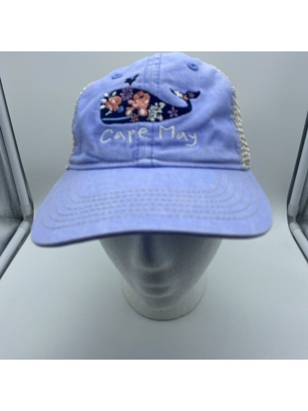 Cape May Purple Trucker Hat Snapback Floral Whale Blue 84 Adjustable Cap